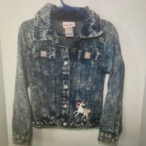 Kids Denim Jacket with Embroidered Design